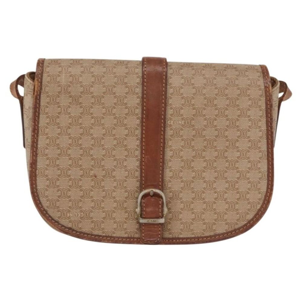 Celine Vintage Macadam Canvas Beige Canvas Backpack Bag